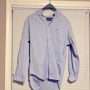 Ralph Lauren Classic Fit Cotton Blue Long Sleeved Button Down